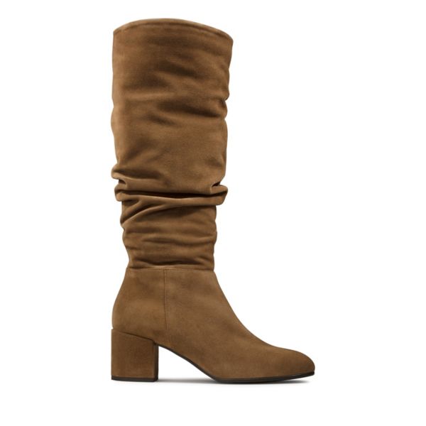 Clarks Womens Sheer Slouch Knee High Boots Brown | UK-1739086 - Click Image to Close